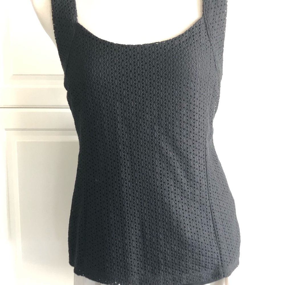 Black Lace Back Zip Shell